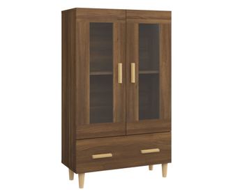 barna tölgy színű szerelt fa tálalószekrény 70 x 31 x 115 cm