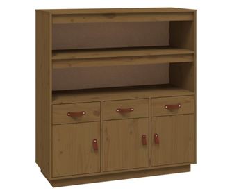 mézbarna tömör fenyőfa magasszekrény 100 x 40 x 108,5 cm