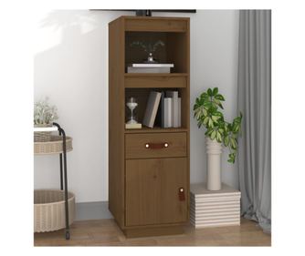 Visok omar, medena rjava, 34x40x108,5 cm, masivno borovo leso