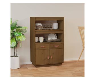 Visok omar, medena rjava, 67x40x108,5 cm, masivno borovo leso