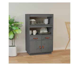 Visoka omara, siva, 67x40x108,5 cm, masivni bor