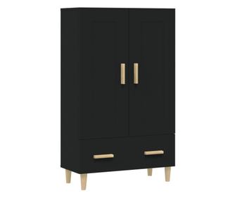 fekete szerelt fa magasszekrény 70 x 31 x 115 cm