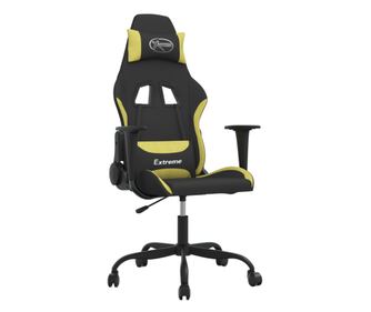 Gaming stol črno in svetlo zeleno blago