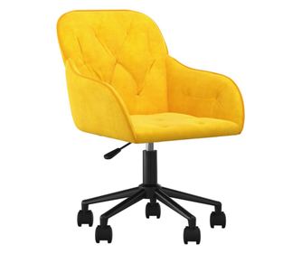 Scaun de birou pivotant, galben, catifea