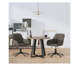 Zakretne kuhinjske stolice, 2 kom, tamno siva, baršun