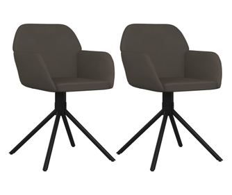 Vrtljiv jedilni stol 2 kosa temno siv žamet