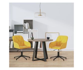 Kuhinjski stolčki, 2 kosa, rumeni, žamet