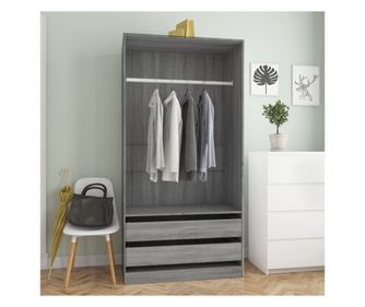 Omara, siva sonoma, 100x50x200 cm, obdelano les.