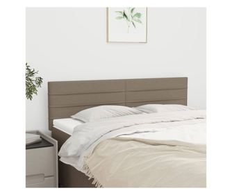 Κεφαλάρια κρεβατιού, 2 τεμ, ταμπά γκρι, 72x5x78/88 εκ., ύφασμα