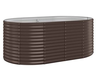 Jardinieră grădină maro 175x100x68 cm oțel vopsit electrostatic