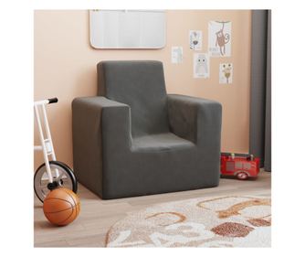 Otroška kavč, antracit, mehak pliš