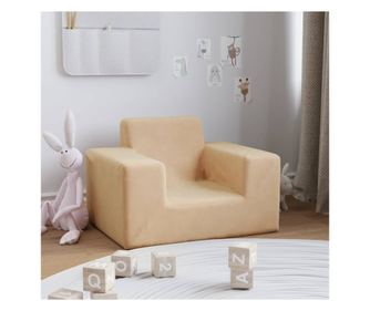 Otroški kavč, krem, mehek pliš