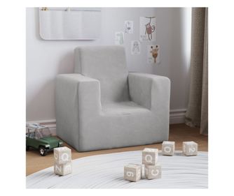 Otroška kavč, svetlo siva, mehak pliš