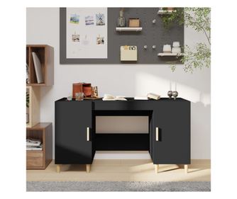 Ured, crni, 140x50x75 cm, kompozitno drvo