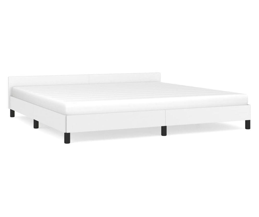 Okvir za krevet s uzglavljem bijeli 200x200 cm od umjetne kože 