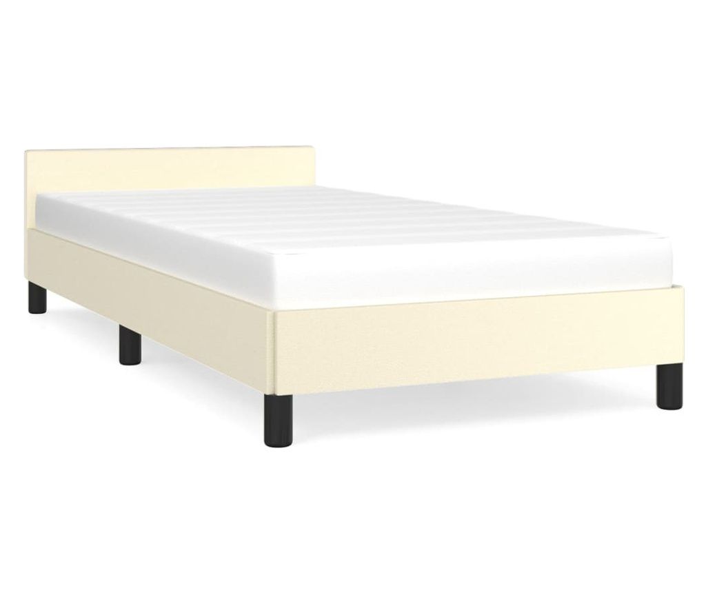 Okvir za krevet s uzglavljem krem 80 x 200 cm od umjetne kože 