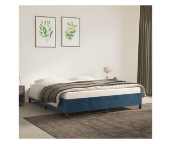 Рамка за легло, тъмносиньо, 160x200 см, кадифе