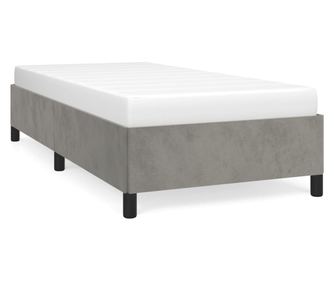 Posteljni okvir svetlo siv 90x190 cm žamet