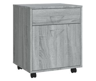 Dulap cu roti, gri sonoma, 45x38x54 cm, lemn prelucrat
