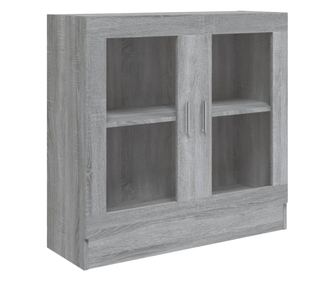 Шкаф витрина, сив сонома, 82,5x30,5x80 см, инженерно дърво