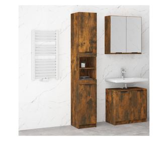 Kupaonski ormar, dimljeni hrast, 32x34x188,5 cm, obrađeno drvo