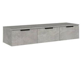 betonszürke szerelt fa faliszekrény 102 x 30 x 20 cm