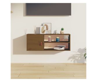 Zidni ormarić, medeno smeđi, 80x30x30 cm, masivno borovo drvo