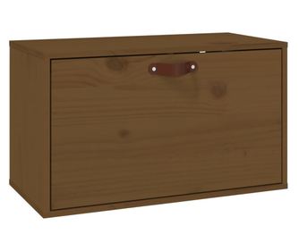 mézbarna tömör fenyőfa faliszekrény 60 x 30 x 35 cm