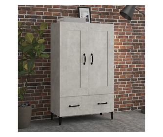 Dulap înalt, gri beton, 70x31x115 cm, lemn compozit