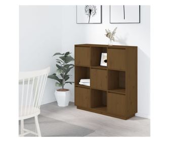 Visok omar, medena rjava, 110,5x35x117 cm, masivno borovo leso