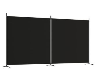 2 paneles fekete szövet térelválasztó 348 x 180 cm