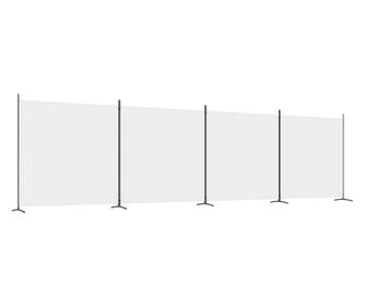 4 paneles fehér szövet térelválasztó 698x180 cm