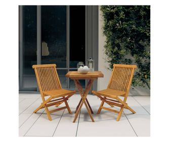 Vrtni namještaj, 3 dijela, masivno tikovo drvo