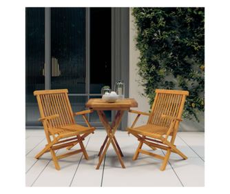 Vrtni namještaj, 3 dijela, masivno tikovo drvo