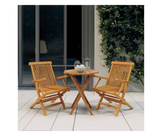 Vrtni namještaj, 3 dijela, masivno tikovo drvo