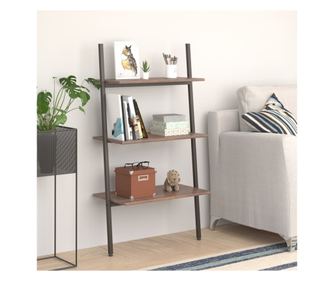 Ferde polc 3 szinttel, sttbarna s fekete, 64x34x116 cm;