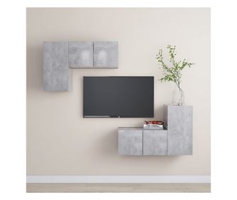 Set TV ormarića, 4 komada, betonski sivi, PAL