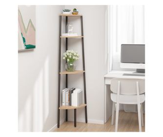 Sttbarna/fekete 45,5x31,5x150 cm-es 4 polcos sarokpolc