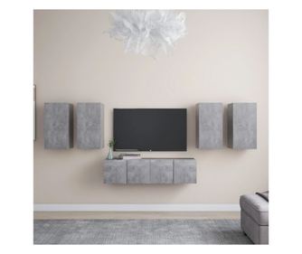 Set TV ormarića, 6 komada, betonski sivi, PAL