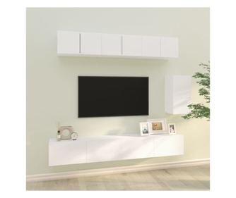 Set TV ormarića, 6 dijelova, bijelo, obrađeno drvo