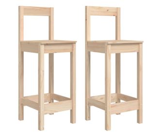 Бар столове 2 бр 40x41,5x112 см борово дърво масив