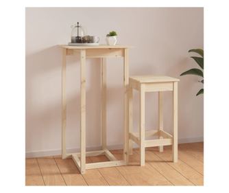 Bar stol, 60x60x110 cm, masivno borovo drvo