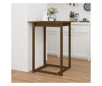 Barna miza, medena rjava, 80x80x110 cm, masivno borovo leso