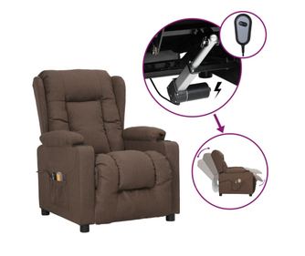 Електрически масажен стол, таупе, текстил