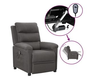 Električni naslanjač, temno siv, blago