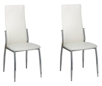 Jedilni stol 2 kosa belo umetno usnje