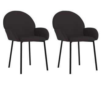 Jedilni stoli 2 kosa črno umetno usnje