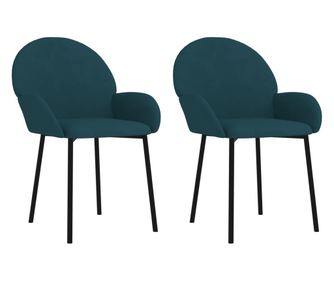 Blagovaonske stolice 2 kom plave baršunaste