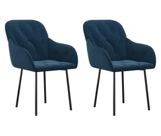 Blagovaonske stolice 2 kom plave baršunaste