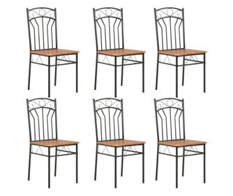 Kuhinjska stoli, rjava, 6 kosov, MDF